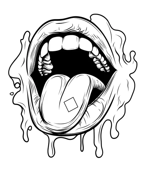 Drippy mouth coloring page