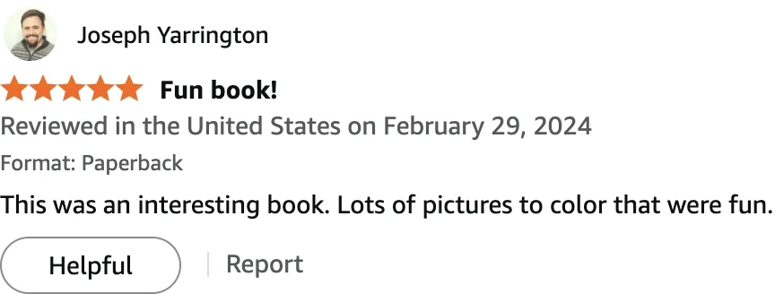 Joseph Yarrington — 5 stars — Fun book!